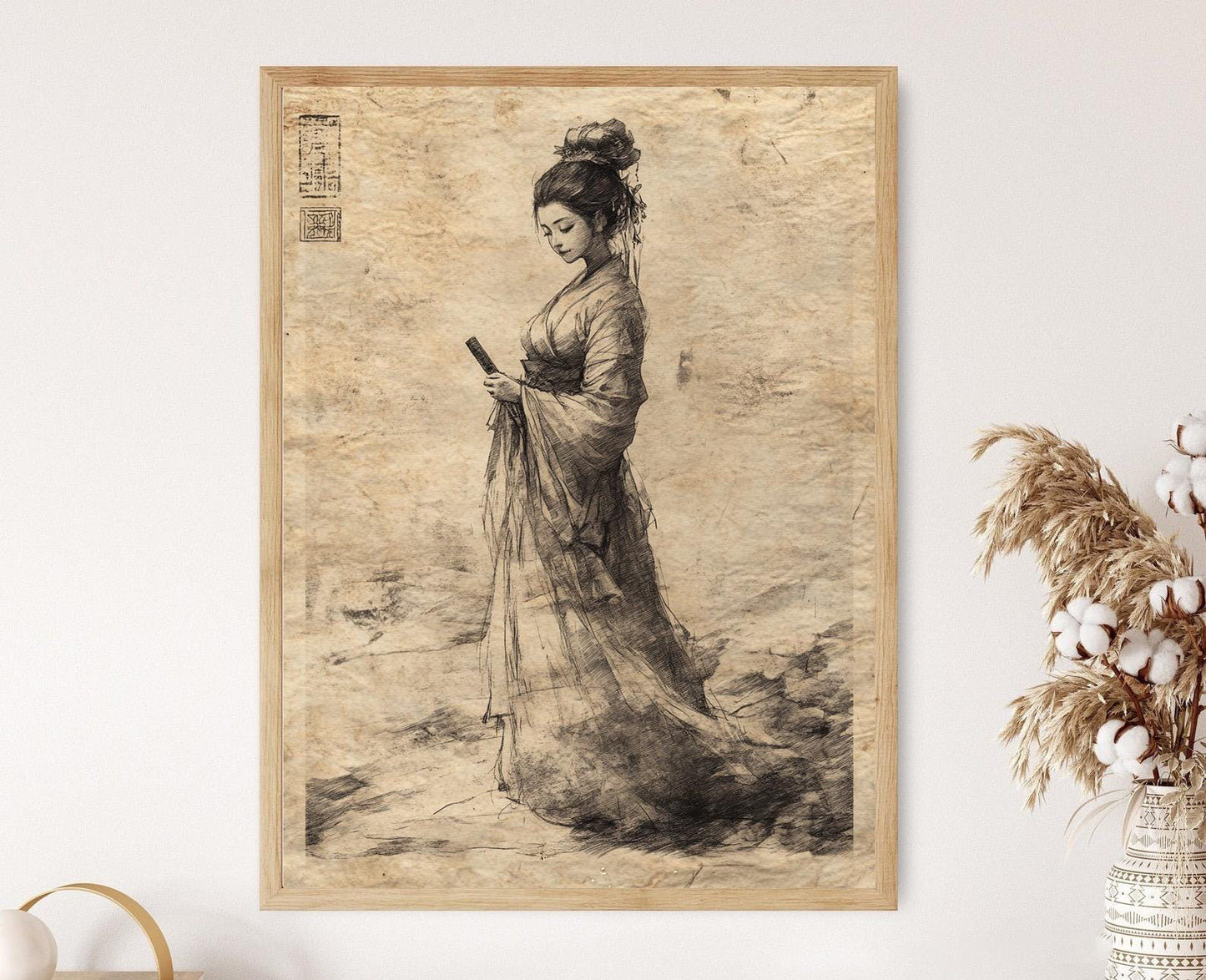 Affiche Nuwa – Art de la déesse chinoise, harmonie céleste, forme serpent