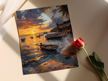 Affiche Liberté – Impression artistique côtière du Salvador au crépuscule