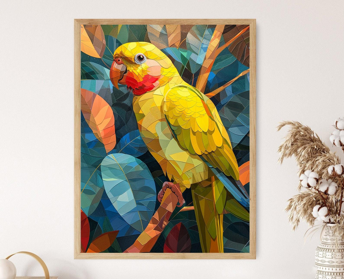 Affiche Perroquet - Impression détaillée pour déco de bureau, cadeau de Noël