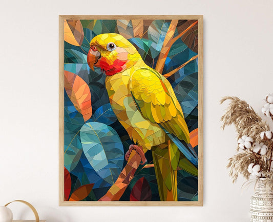 Affiche Perroquet - Impression détaillée pour déco de bureau, cadeau de Noël
