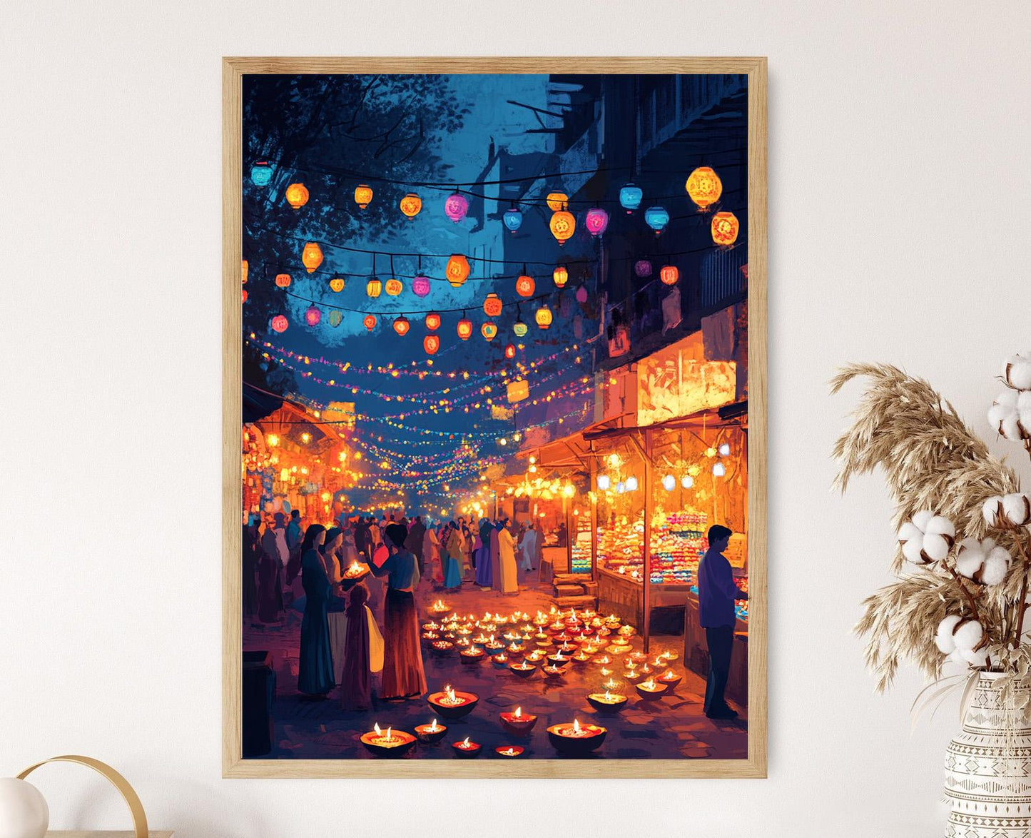 Affiche Diwali – Illustration du Festival des Lumières de Delhi