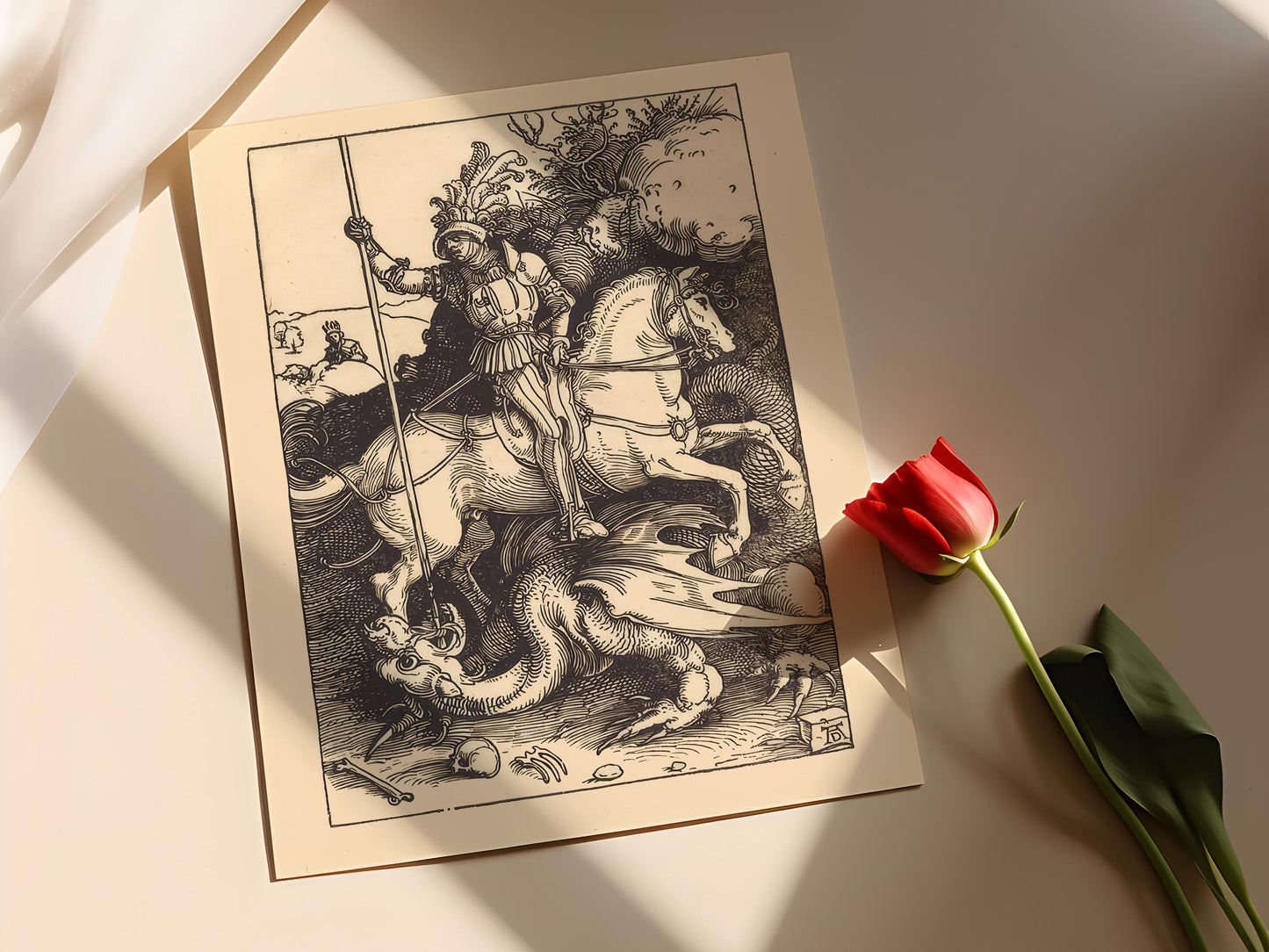 Affiche Saint George et le Dragon – Poster de Chevalier Médiéval