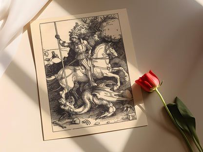 Affiche Saint George et le Dragon – Poster de Chevalier Médiéval