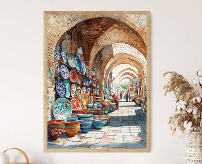 Affiche Téhéran – Poster Illustratif de Poterie Persane