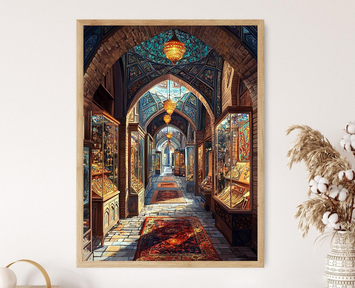 Affiche Allée de Bijoux de Téhéran – Illustration du Marché Persan