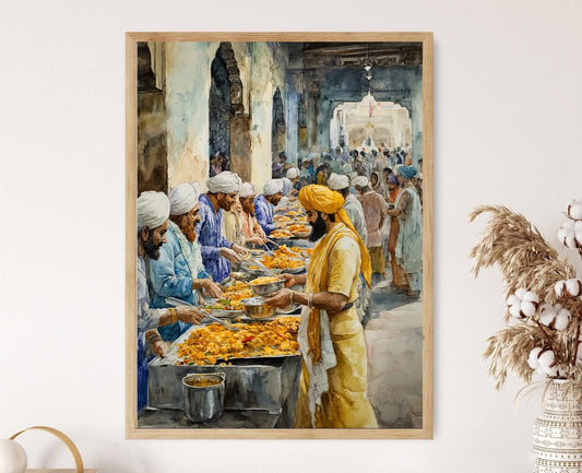 Affiche Sikh Seva – Poster Service Langar Hall, Humilité et Compassion
