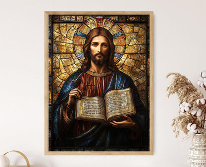 Affiche Christ Pantocrator – Poster Icône Byzantine d'Art Sacré