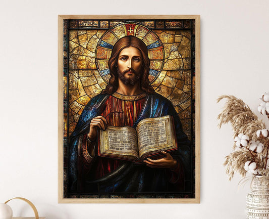 Affiche Christ Pantocrator – Poster Icône Byzantine d'Art Sacré
