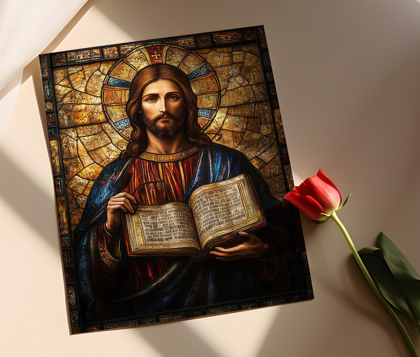 Affiche Christ Pantocrator – Poster Icône Byzantine d'Art Sacré