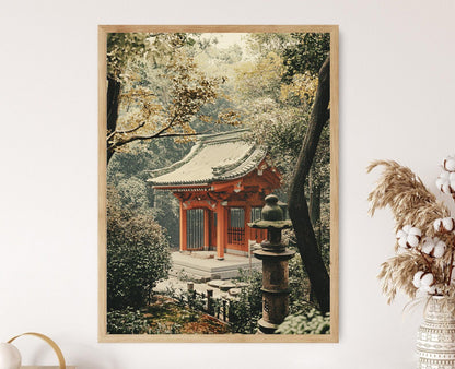 Affiche Temple Japonais Traditionnel – Poster Art Nature Sérène