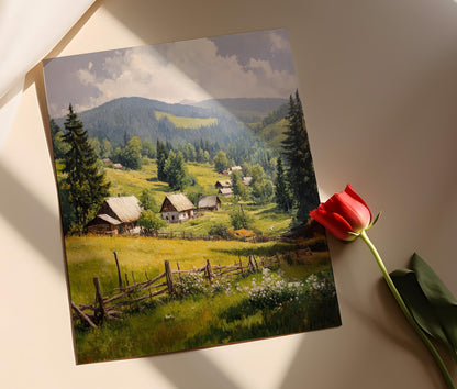 Affiche Rêves Carpathiques – Poster Paysage Traditionnel Roumain