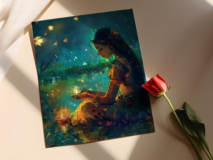 Affiche Diwali Joyeuse – Poster Coloré de Décoration Festive