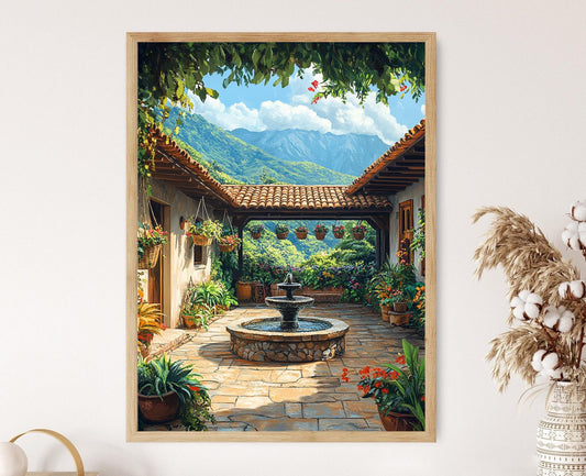 Affiche Boquete Panama – Poster Vues de la Montagne et Fleurs d'Orchidées