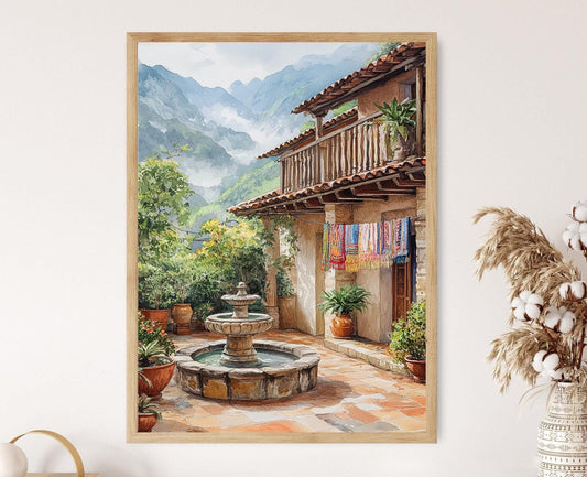 Affiche San Cristóbal – Poster Détail de la Fontaine de Chiapas