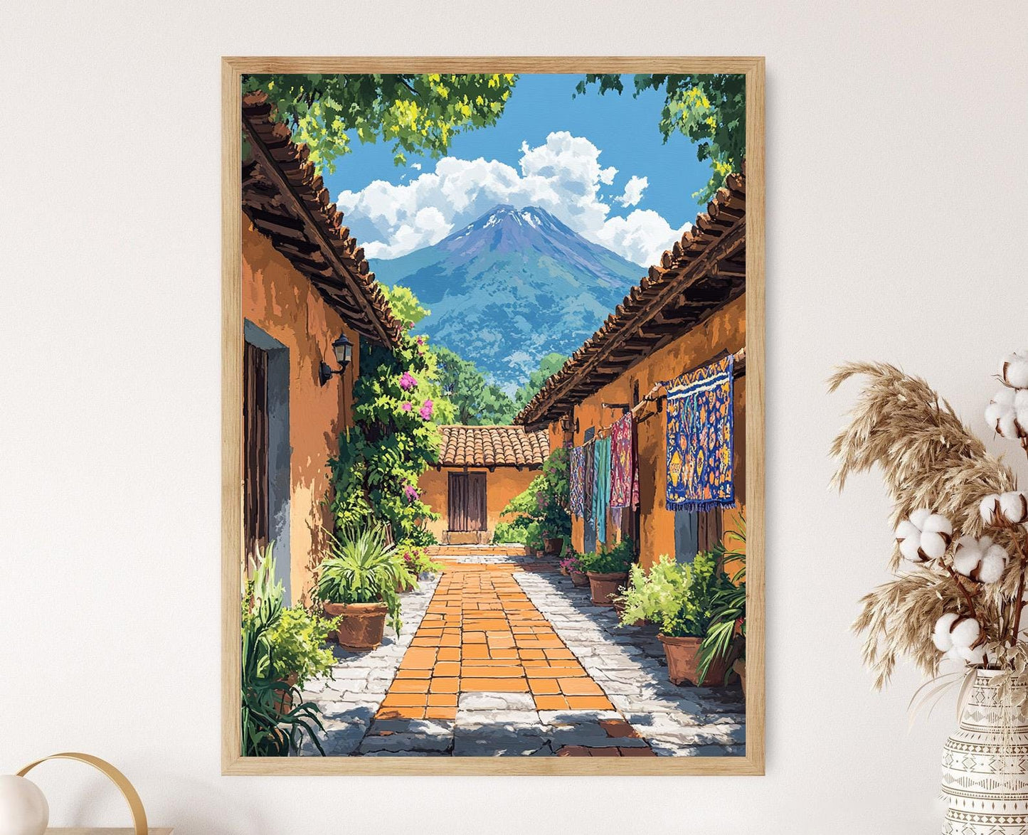 Affiche Quetzaltenango – Poster Vue du Volcan Santa María en Fine Art