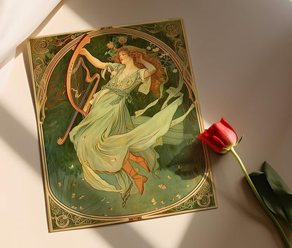Affiche Art Nouveau Élégante – Illustration Vintage Sophistiquée pour Bureau