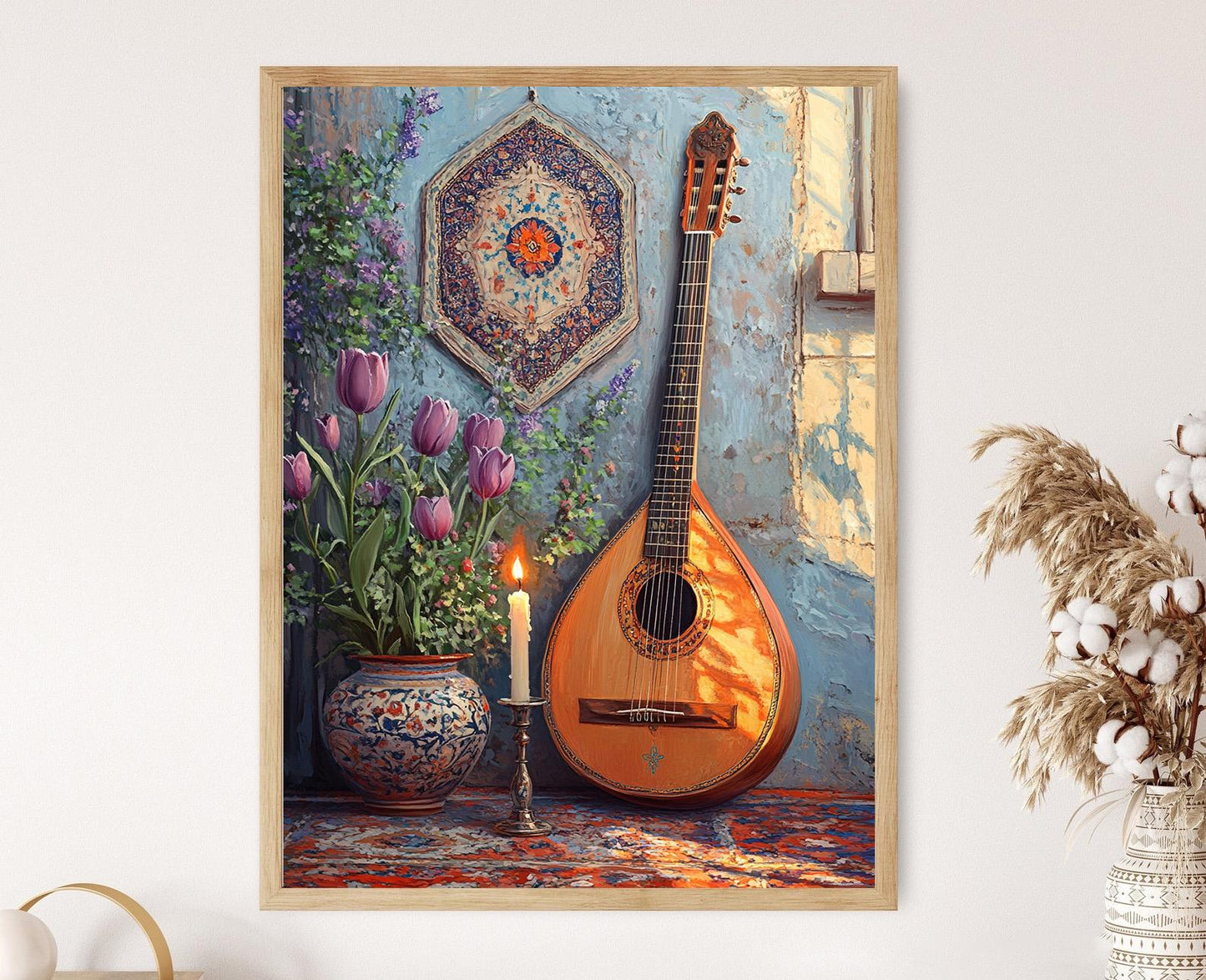 Affiche Saz – Illustration d'Alevi, Bougie, Symbole Hacı Bektaş Veli