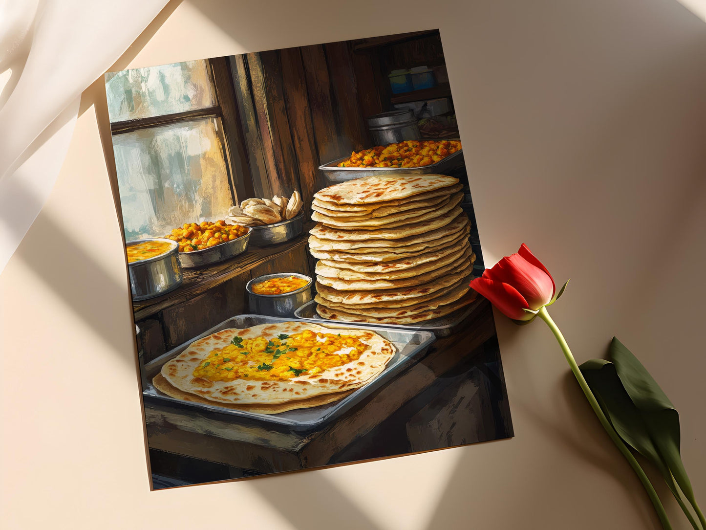 Affiche Cuisine Guyanaise – Poster Art Roti & Curry des Caraïbes