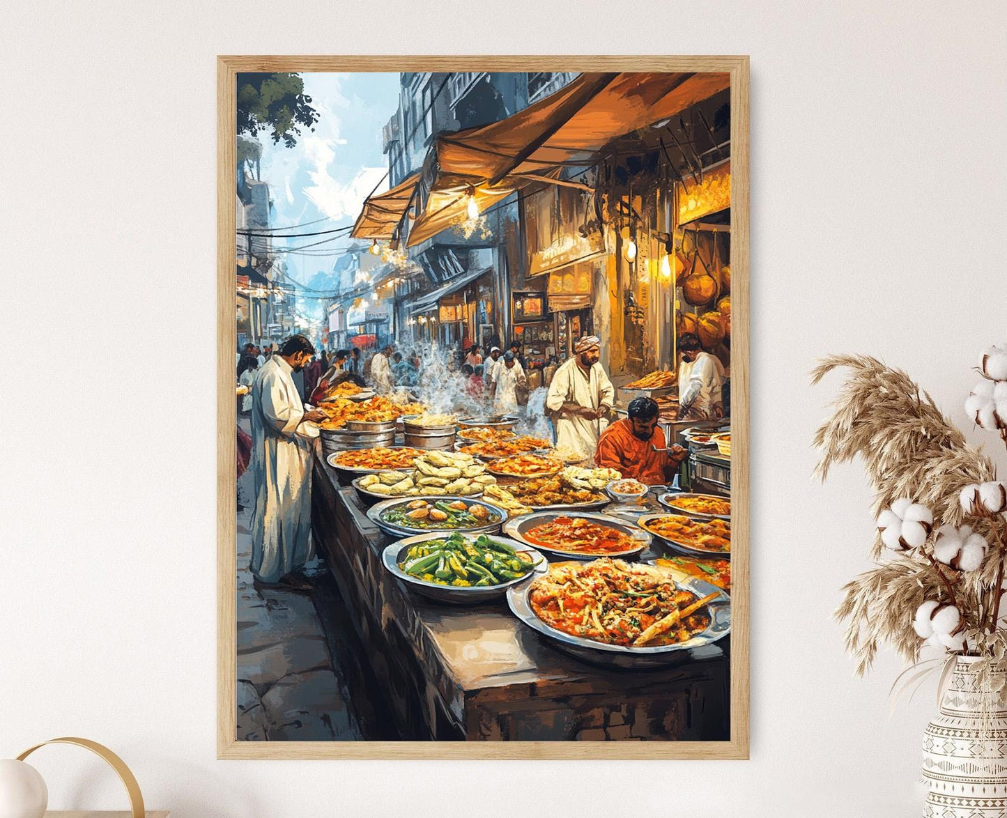 Affiche Lahore Food Street – Poster Art Urbain Coloré du Pakistan