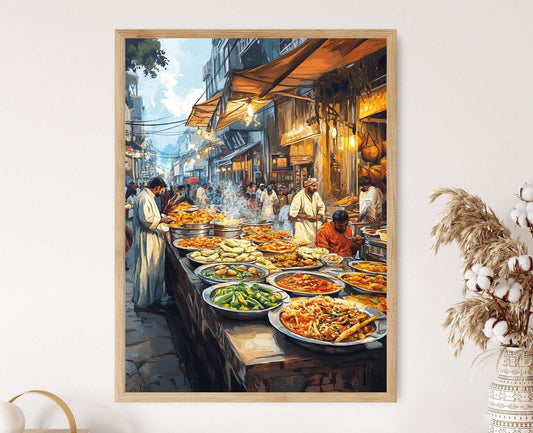 Affiche Lahore Food Street – Poster Art Urbain Coloré du Pakistan
