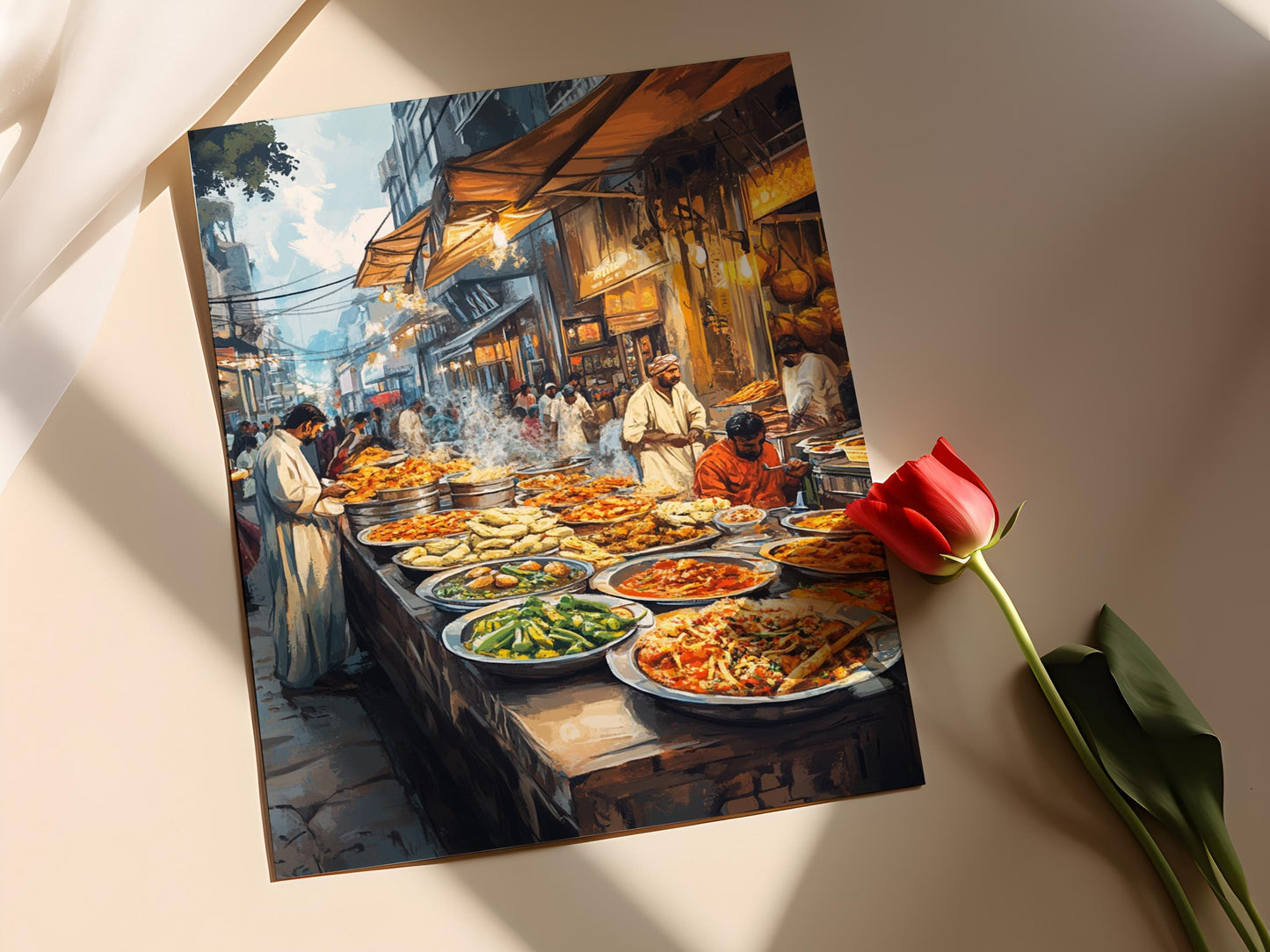 Affiche Lahore Food Street – Poster Art Urbain Coloré du Pakistan