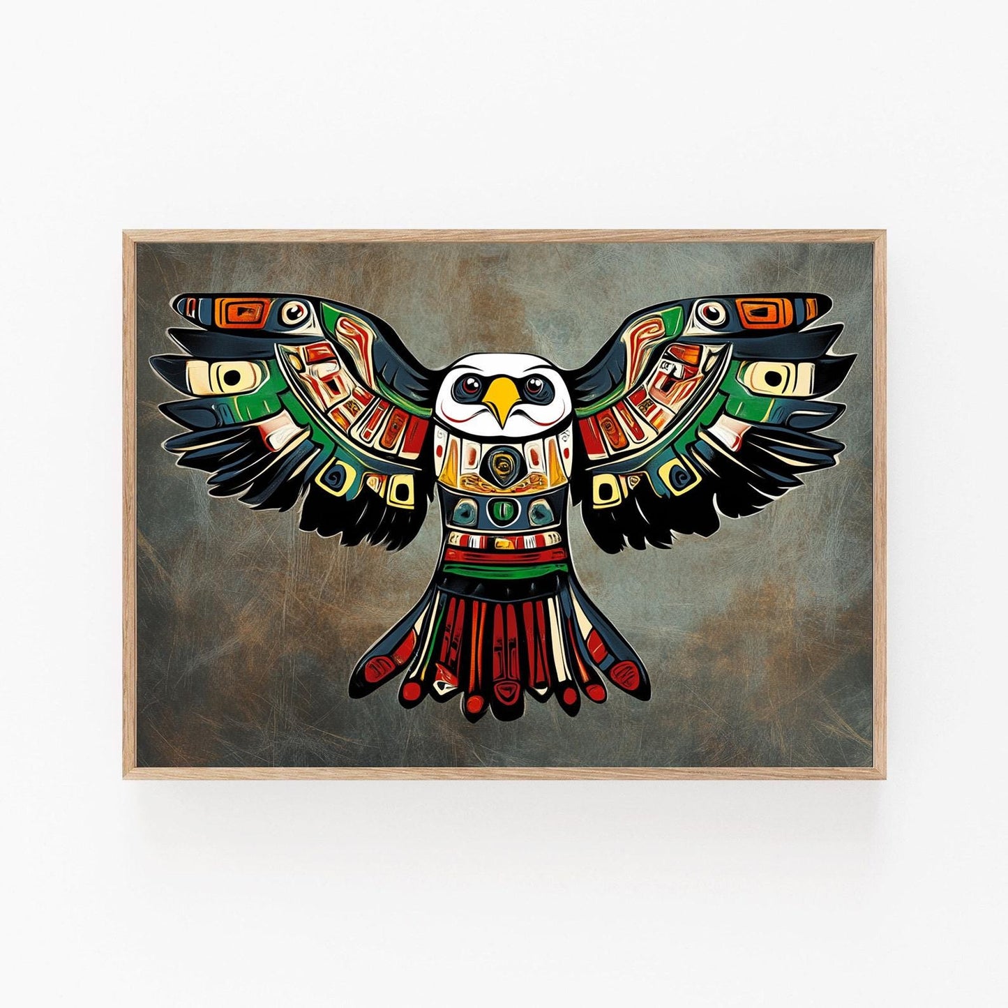 Affiche Aigle Amérindien – Poster Art Haida Coloré pour Décor Murale