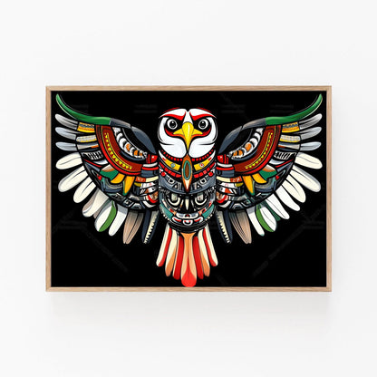 Affiche Aigle Totem Haida – Illustration Art Amérindienne Murale