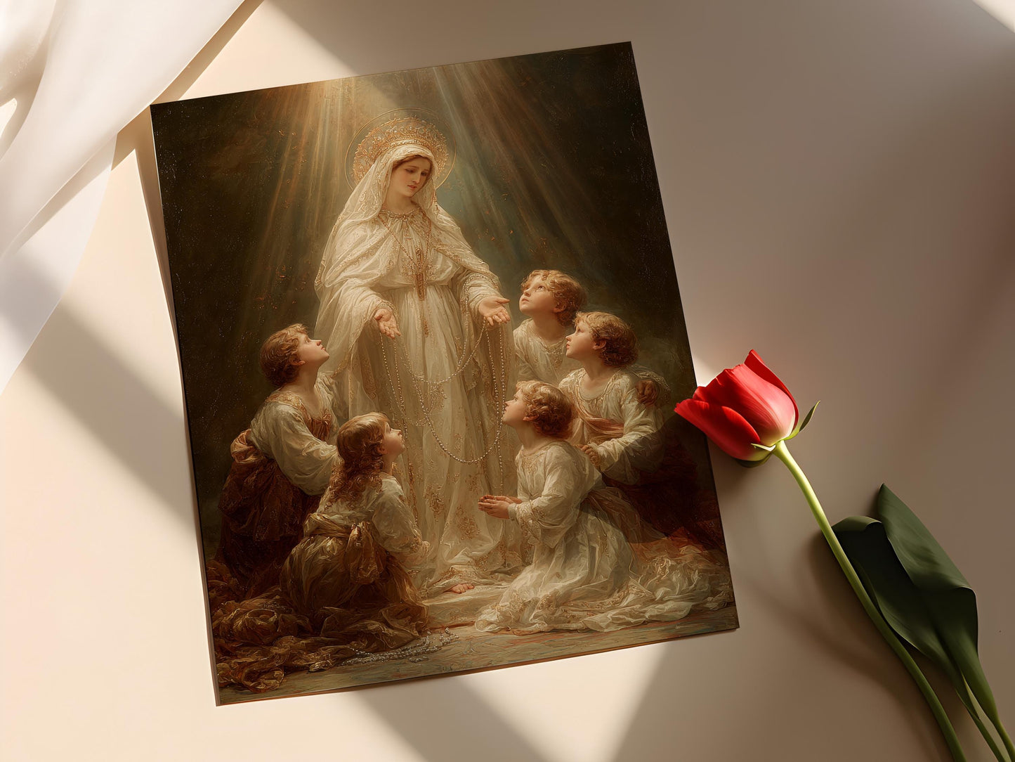 Affiche Notre Dame du Rosaire – Art Sacré Catholique à Décorer