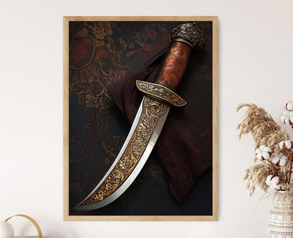 Affiche Kirpan Sikh – Impression Art, Décor Épée Intricate, Symbole Religieux