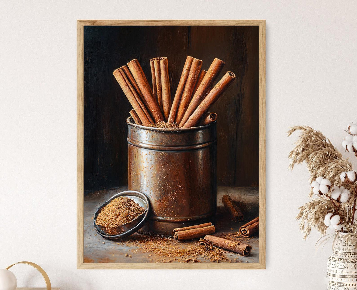 Affiche Épice de Cannelle – Illustration Vintage de Boîte à Épices