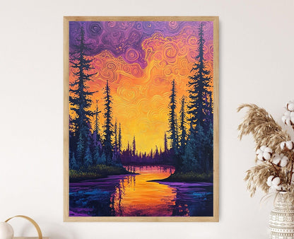 Affiche Crépuscule Lumineux en Forêt – Poster Art Abstrait Émilie Carr