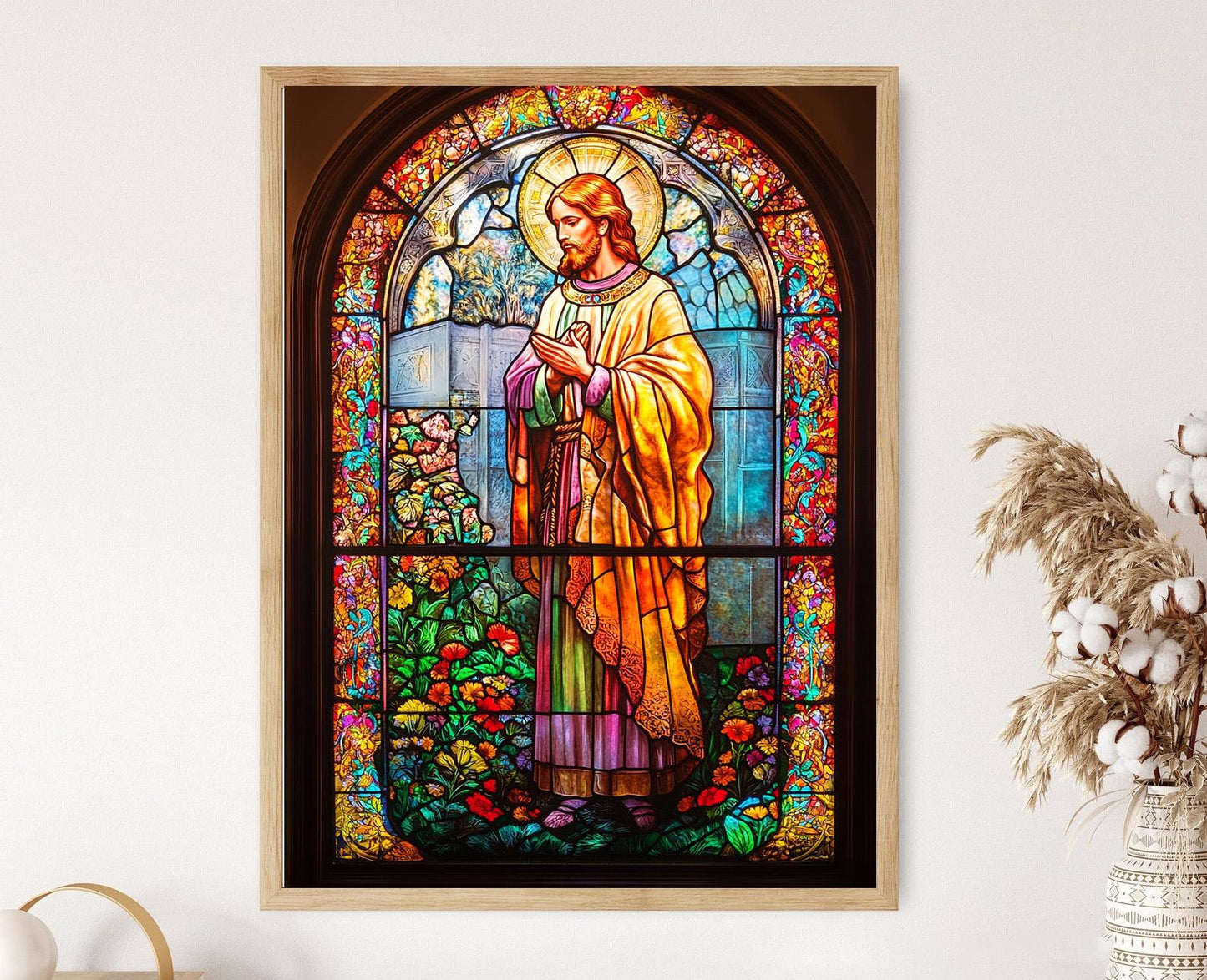 Affiche Art Vitrail – Poster Symbolisme Chrétien & Designs Intriqués