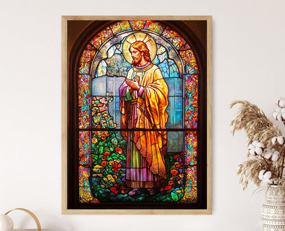 Affiche Art Vitrail – Poster Symbolisme Chrétien & Designs Intriqués