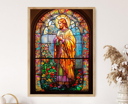 Affiche Art Vitrail – Poster Symbolisme Chrétien & Designs Intriqués