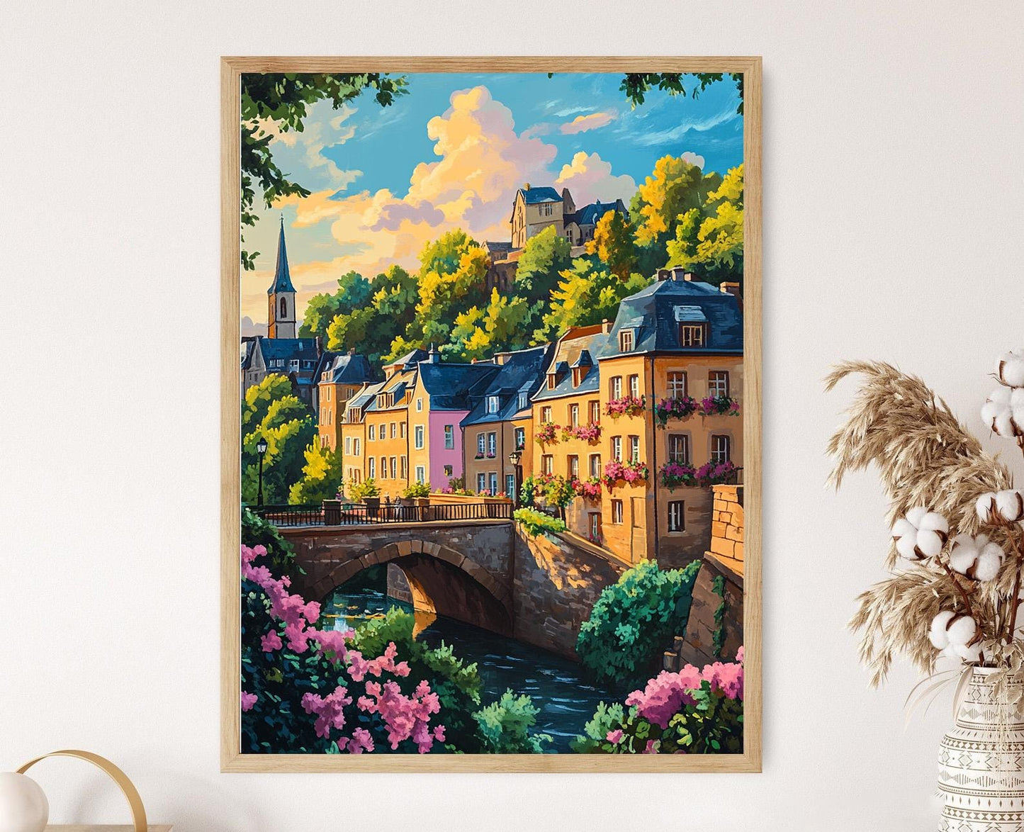 Affiche Luxembourg Été – Poster Vallée Verte et Ponts en Pierre