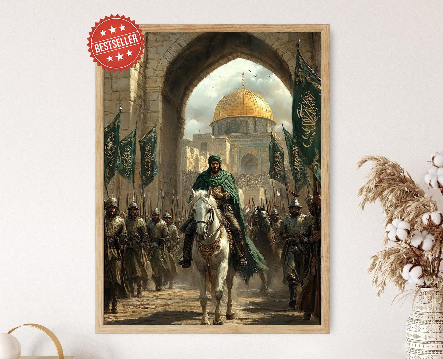 Affiche Saladin à Jérusalem – Art médiéval de l'histoire ayyoubide