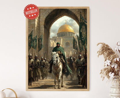 Affiche Saladin à Jérusalem – Art médiéval de l'histoire ayyoubide