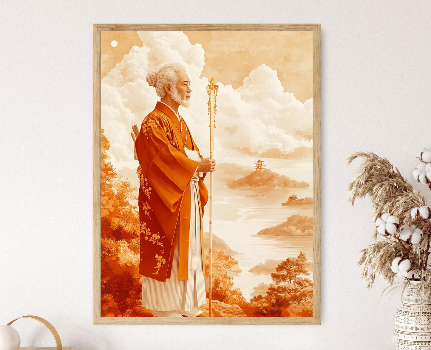 Affiche Izanagi – Art Print du Dieu Créateur Japonais, Scène Mythologique