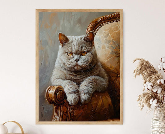 Affiche Chat British Shorthair – Impression Giclée Élégante et Chic