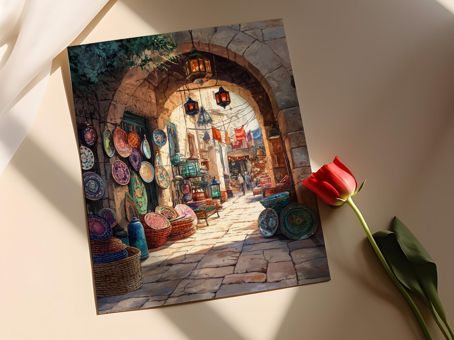 Affiche Marché Palestinien – Impression Tulkarm : Broderies, Paniers, Céramiques