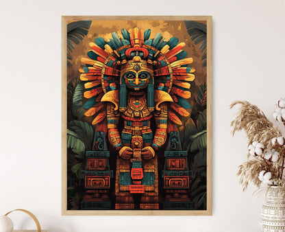 Affiche Itzamna - Poster de l'Art des Dieux Mayas, Mythologie Mésopotamienne