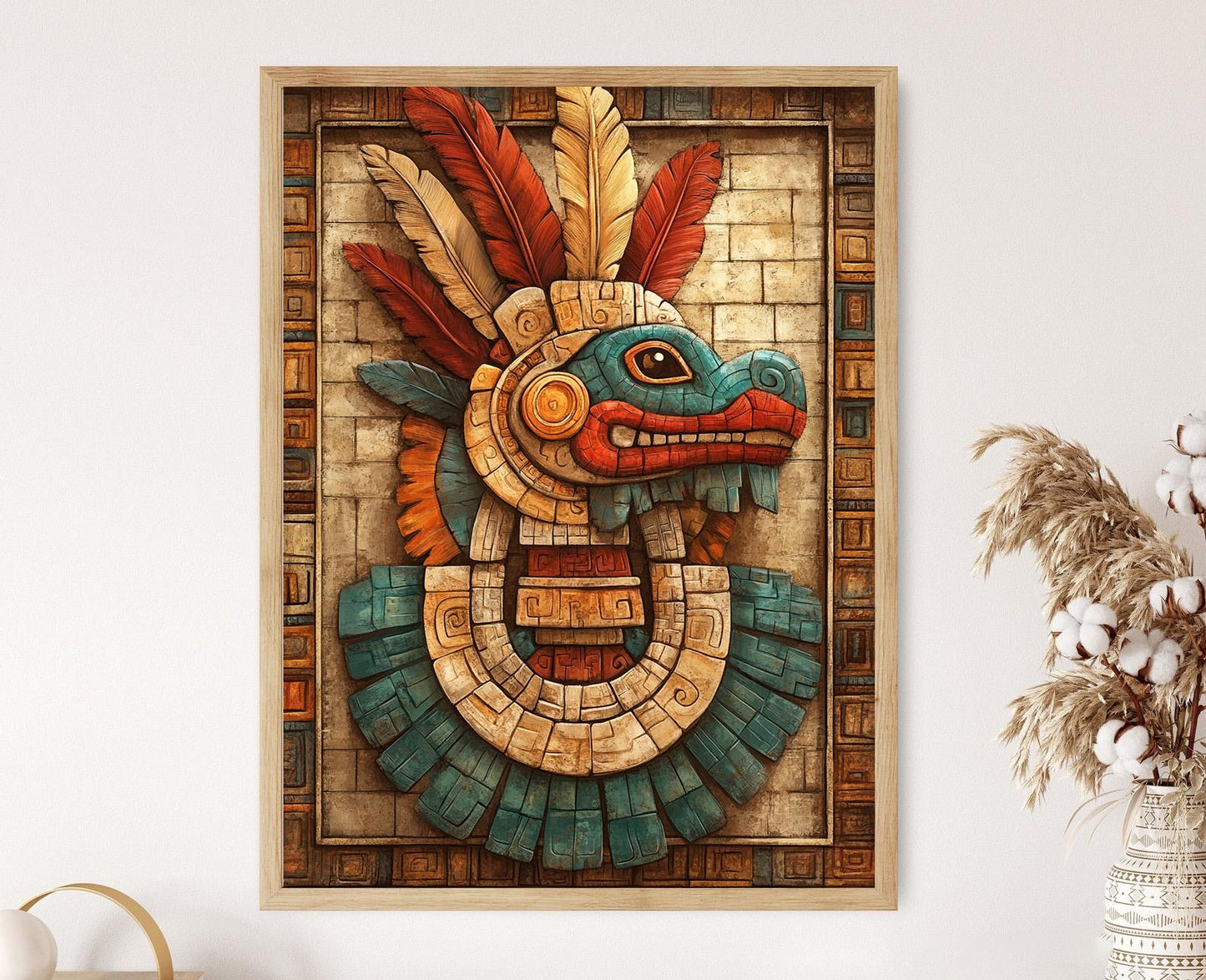 Affiche Kukulkan – Poster de l'Art du Dieu Maya, Serpent à Plumes