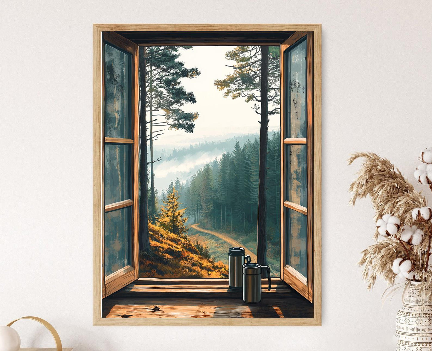 Affiche Forêt de Dalby – Poster Vue des Pins Brumeux du Yorkshire