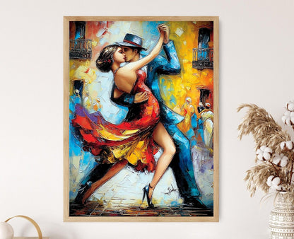 Affiche Tango – Poster Illustration d'un Couple Passionné en Street Dance