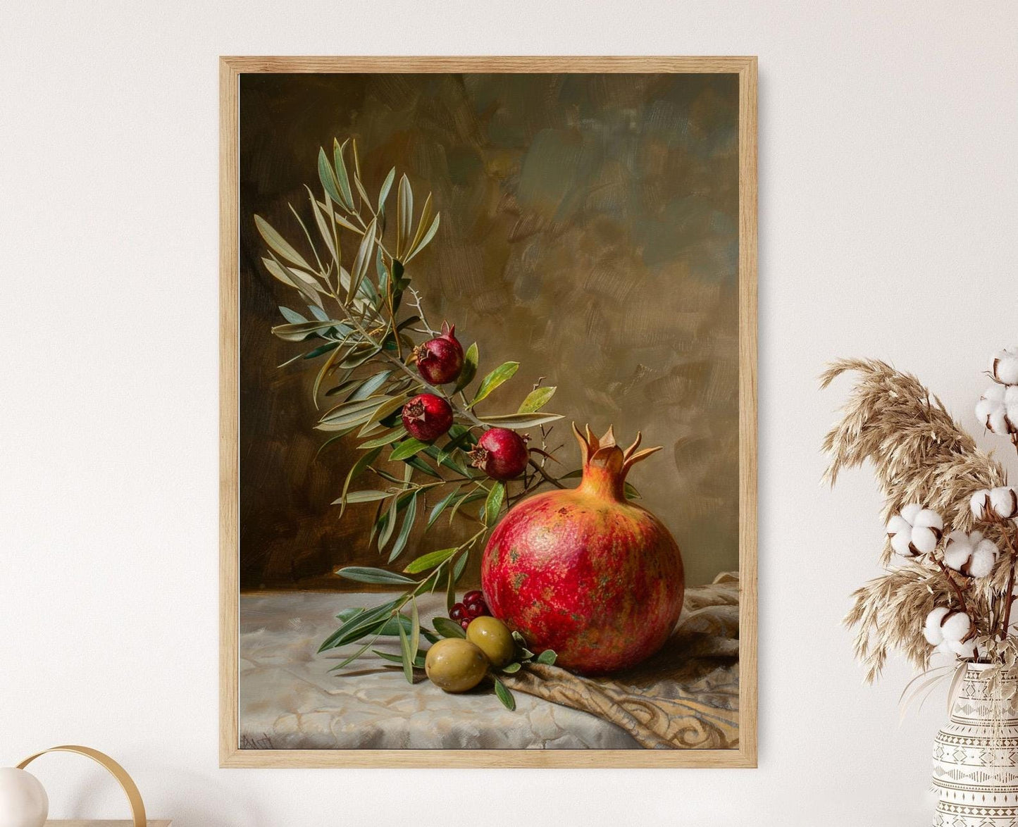 Affiche Art Juif – Impression de Grenade et Branche d'Olivier