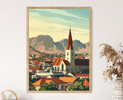 Affiche Windhoek, Namibie – Poster Christuskirche et Musée de l'Indépendance