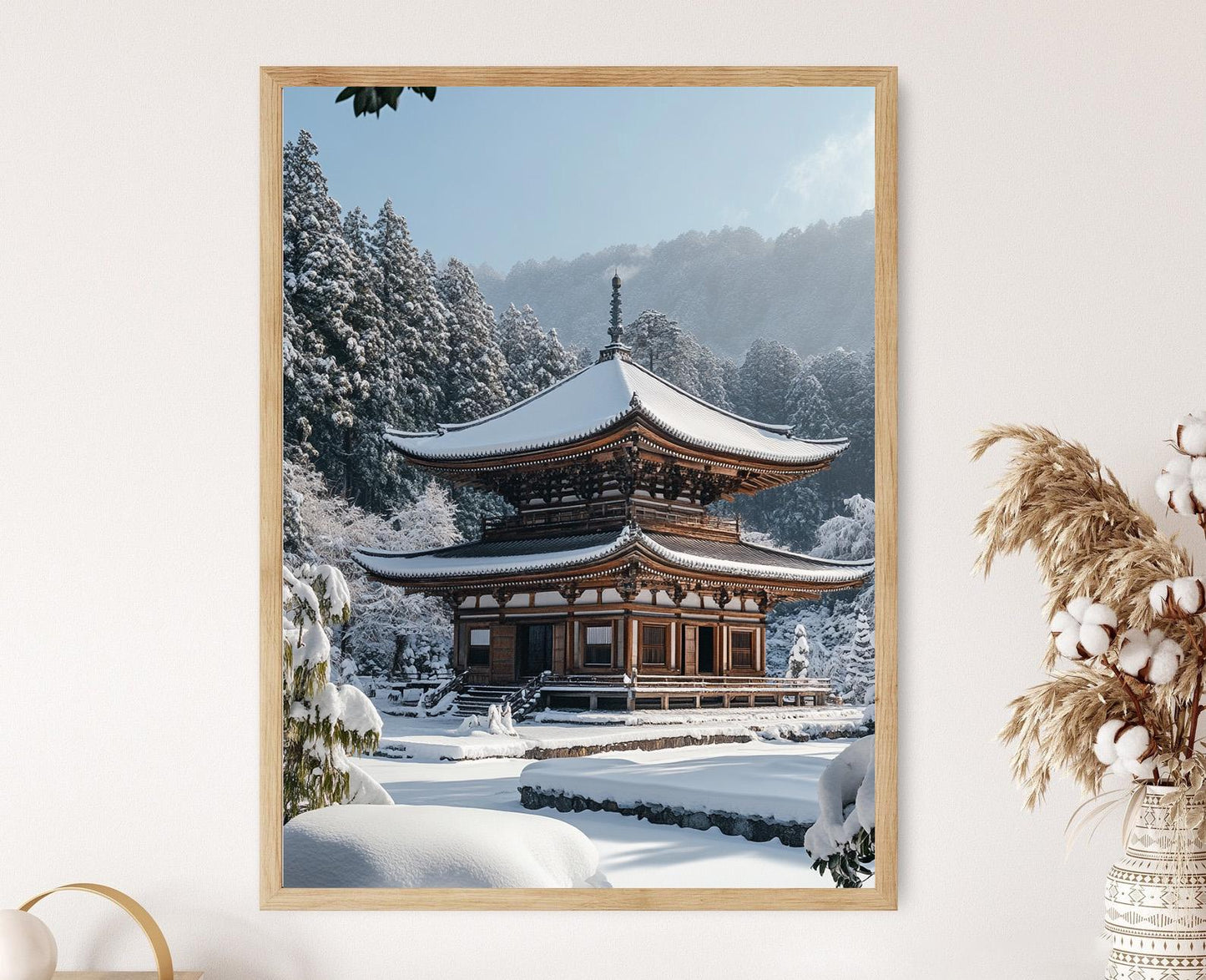 Affiche Nagano Zenko-ji – Poster d'Art du Temple Bouddhiste Japonais