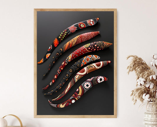 Affiche Art Aborigène – Poster Motifs Iconiques et Textures Traditionnelles