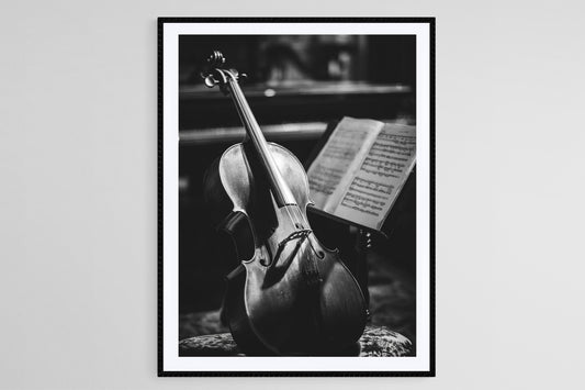 Affiche Violon Classique – Art Noir et Blanc, Décor Vintage Musical