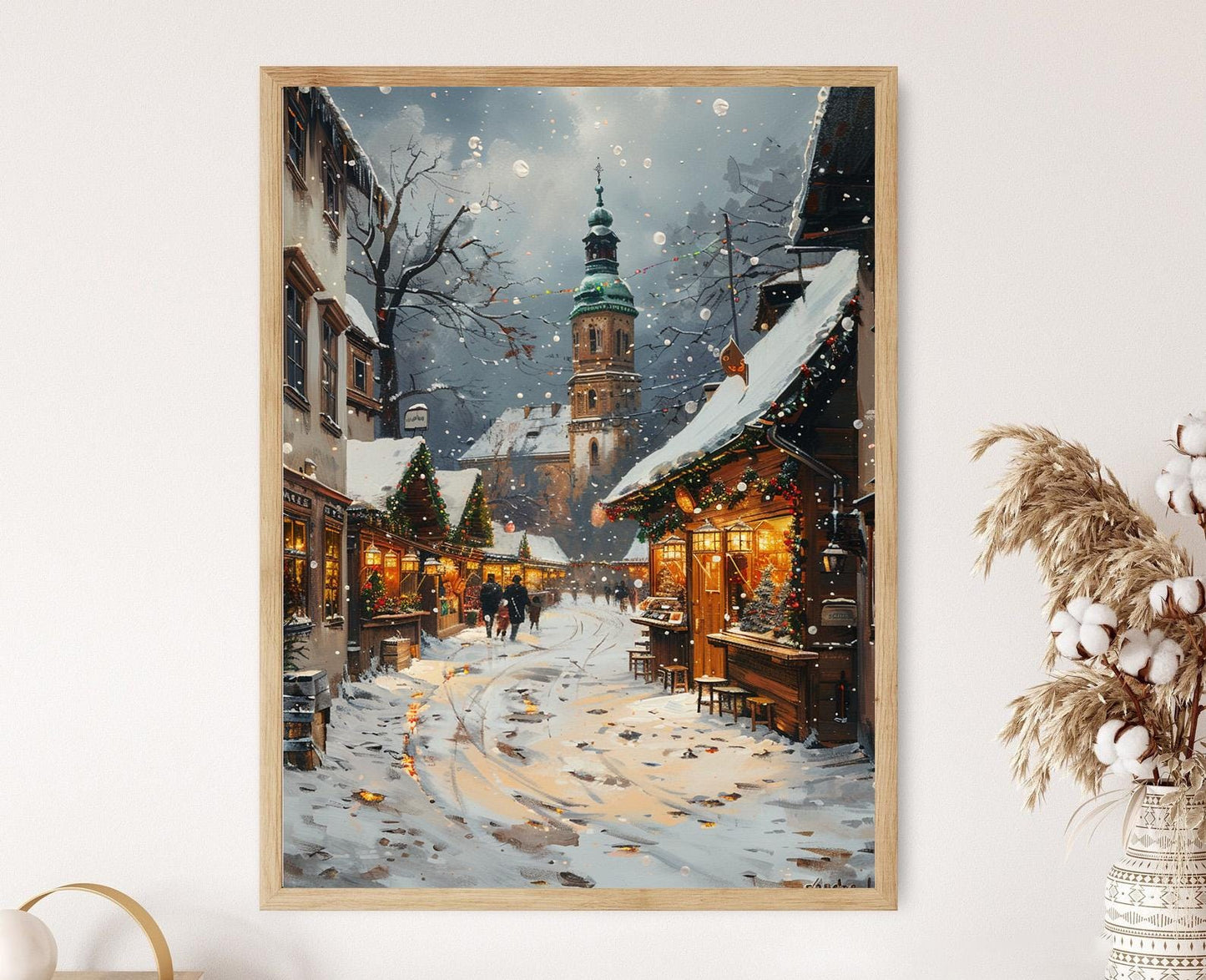 Affiche Marché de Noël à Bratislava – Impression artistique des lumières festives